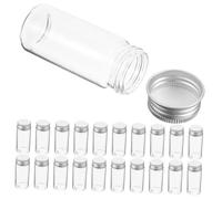 Ipetboom 30pcs Glass Test Tubes Caps Small Glass Vials for Sample Storage Leakproof Lab Vials for Medicine Herbs