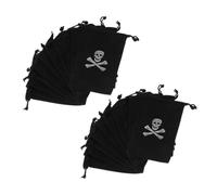 Ipetboom 30Pcs Pirate Skull Drawstring Bags Halloween Golden Coins Pouches for Candy Storage Favor for Halloween Events and Treats