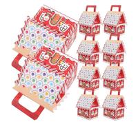 Ipetboom 30pcs Red Cardboard Christmas Cookie Boxes Small Gingerbread House Treat Containers Holiday Favor Boxes for Candy, Bakery Goods, and Xmas Party Presents