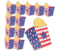 Ipetboom 30pcs Usa Theme Popcorn Paper Boxes for Independence Day Party Festive Paper Food Serving Boxes with Bright Colors and Stylish Patterns for Movie Night Festivals and Party Favors