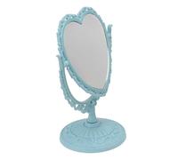 Ipetboom 360degree Heart Shaped Vanity Mirror Tabletop Magnifying Makeup Rotating Blue Dressing Table Bathroom Mirrors