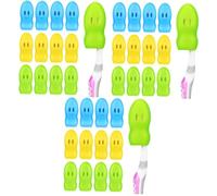 Ipetboom 36pcs Silicone Toothbrush Covers Portable Caps for Travel Home Camping Cute Cartoon Design Food-Grade Material Protects Toothbrushes from Dirt
