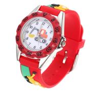Ipetboom 3D Cartoon Kids Quartz Watch Digital Silicone Wristwatch for Toddlers Red Color Waterproof Adjustable Strap Suitable for Children