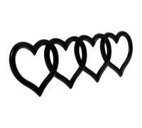 Ipetboom 3d Heart Shaped Car Decorative Sticker Badge Emblem Made of Sturdy Abs with Unique Eye-catching Design in Black, Easy to Install and Enhance Vehicle Appearance, for Car Exterior