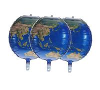 Ipetboom 3pcs Aluminum Foil Balloons Earth Shaped Party Decorations for Birthday Reusable Easy to Inflate for Wall and Table Displays for Celebrations