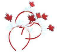 Ipetboom 3pcs Autumn Headbands - Maple Leaf Headbands Festive Headdress Tinsel Canadian Fall Hair Accessories for Women & Girls Thanksgiving Canada Day & Holiday