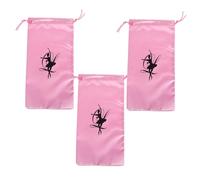 Ipetboom 3pcs Ballet Dance Shoe Bags for Drawstring Storage Pouches Cute Soft Satin Ballet Accessories for Ballerinas Daily Sports Travel Use