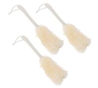 Ipetboom 3pcs Bath Scrubber Set with Long Handle Pe Body Brush for Body Cleaning and Skin Friendly Exfoliation Beige Colour Practical and Creative Bath Accessories for Shower