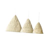 Ipetboom 3pcs Boho Crochet Pendant Light Shades White Natural Hemp Rope Woven Lamp Covers for Bedroom Rustic Modern Minimalist Soft Ambient Lighting Decor