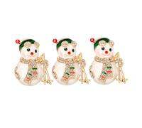Ipetboom 3pcs Christmas Snowman Brooch Pins for Women Enamel Rhinestone Brooches Cute Winter Accessories for Xmas Parties Scarf Suit Lapel Pins Durable Fastening