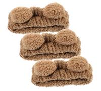 Ipetboom 3pcs Cute Bear Ears Makeup Headbands for Women Soft and Comfortable Face Washing Accessories for Spa