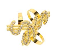 Ipetboom 3pcs Diamond Encrusted Rings for Masquerade Party Stage Performance Decorative Finger Bands Vintage Chic Costume Props for Movie and Cosplay Events