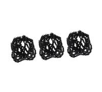 Ipetboom 3pcs Elastic Pearl Hair Snood Net Handmade Crochet Hairnet for Dance Performance Black Bun Cover for Parties Gymnastics Performances Enhances Your Look