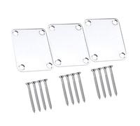 Ipetboom 3pcs Electric Bass Guitar Neck Plate with Screws Guitar Neck Connecting Board Strengthening Joint Plate Silver