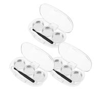 Ipetboom 3pcs Empty Eyeshadow Palette Box with Brush Transparent Makeup Organizer for Lipstick Blush Concealer Portable Cosmetic Storage Case for Travel and Daily Use