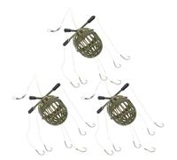 Ipetboom 3pcs Fishing Bait Feeder Set with Stable Hooked Design and High Carbon Steel Hooks Abs Groundbait Cage Tackle for Carp Fishing Easy to Use Outdoors