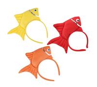 Ipetboom 3pcs Goldfish Party Headbands Soft Lightweight Sea Animal Costume Props for Ocean Theme Birthday Halloween Hair Accessories
