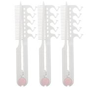 Ipetboom 3pcs Hair Straightener Comb: V Shape Straightening Comb - Heat Resistant Plastic Styling Tool for Women Anti Static Flat Iron Use
