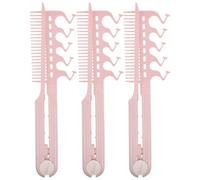 Ipetboom 3pcs Hair Straightener Comb: V Shape Straightening Comb - Heat Resistant Plastic Styling Tool for Women Anti Static Flat Iron Use