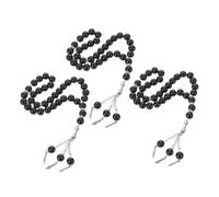 Ipetboom 3pcs Handmade Islamic Prayer Beads Bracelet Black Rosary Bead Chain for Daily Prayers Portable Jewelry for Spiritual Practice Lightweight and Elegant Design