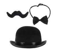Ipetboom 3pcs Includes Top Hat Bowtie Beard for Halloween Cosplay Theatrical Events Comfortable Effortless Character Transformation