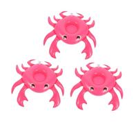 Ipetboom 3Pcs Inflatable Pool Cup Holder Cartoon Crab Beverage Drink Holder for Pool Parties Beach Fun Coasters Water Tropical Decor