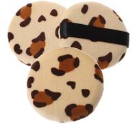 Ipetboom 3pcs Leopard-Print Round Large Powder Puff Set, Suppl Loose Face Makeup Cosmetic Puff Tool for Setting Powder and Skincare Application, Random Color Cosmetic Random Color