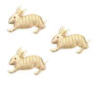 Ipetboom 3pcs Lovely Bunny Brooch Pin Metal Animal Brooch Jewelry for Women Cute Lapel Pin for Special Occasions for Easter Valentine Day Birthdays Mother Day