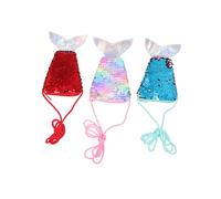 Ipetboom 3Pcs Mermaid Tail Coin Purse Portable Sequin Wallets with Lanyard Chic and Durable Design Red Green and Rainbow Colors for Everyday Use