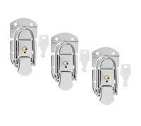 Ipetboom 3pcs Metal Suitcase Lock Hasp Keys, Heavy Duty Flight Case Latch Buckle, Universal Toggle Latch for Luggage, Toolboxes, and Storage Boxes