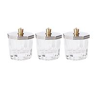 Ipetboom 3Pcs Nail Art Octagonal Glass Jars with Lids Acrylic Liquid and Powder Containers for Manicure Nail Salon and Home Use Easy to Clean and Prevent Volatile Liquids