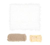 Ipetboom 3pcs Newborn Photography Swaddle Wrap Set for Babies, White Cotton Headband, Swaddle Cloth and Blanket, Photoshoot Props for Boys and