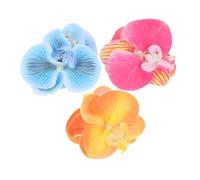 Ipetboom 3pcs Phalaenopsis Flower Hair Clips for Women Realistic Butterfly Orchid Design Large Claw Hairpins in Rose Red Yellow Blue Stylish Hair Accessories for Weddings Parties and Daily