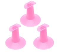 Ipetboom 3pcs Plastic Rest Stand for Nail Art Support and Steady Holder, Pink Manicure Tool for Acrylic Practice and Gel Practice by Nail Art Artists and New Learners