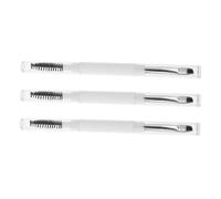Ipetboom 3pcs Portable Double Ended Makeup Brush Kit for Precise Eyebrow and Eyelash Grooming Featuring Soft Angled Concealer Brush and Spiral Brow for Application