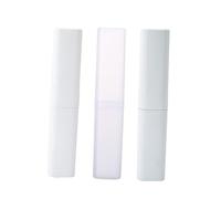 Ipetboom 3pcs Portable Toothbrush Case Set Travel Toothbrush Holders in Light Grey and White Easy to Carry Containers for Travel and Home Use