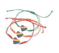 Ipetboom 3pcs Rainbow Woven Friendship Bracelets Adjustable Heart Braided Rope Wristbands Unisex Pride Wrist Decoration Symbolizing Equality and Inclusivity for Daily Wear