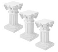 Ipetboom 3pcs Resin Roman Column Candle Holders Miniature Greek Pillar Statues for Wedding Table Centerpiece and Garden Decorations Classic Roman Theme Accents