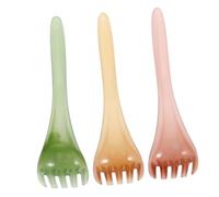 Ipetboom 3pcs Resin Scalp Comb Ergonomic Five-Point Design for Massage and Lightweight for Relaxation and Stress Relief Green Brown and