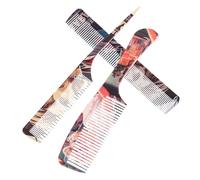Ipetboom 3pcs Retro Graffiti Hair Styling Comb Set Hairdressing Combs for Home Haircuts Effortless Detangling and Versatile Styling for Hair Types