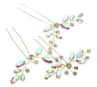 Ipetboom 3pcs Rhinestone Bridal Hairpin Elegant Wedding Hair Accessories for Brides Non-linear Design Headdress for Special Occasions Comfortable and Secure Fit