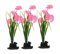Ipetboom 3pcs Sashimi Plate Flower Decor Artificial Sushi Dish Adornments Black Base Pink Restaurant Table Decorations Lightweight Reusable Dining Decor