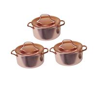 Ipetboom 3Pcs Scale Copper Metal Miniature Kitchen Decor for Doll House Accessories and Home Decoration
