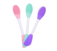 Ipetboom 3Pcs Silicone Facial Cleansing Brush Double Head Skin Cleaning Tool for Gentle Face Wash Mint Green Pink Purple for Cleansing and Massage