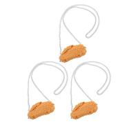 Ipetboom 3pcs Simulation Fried Chicken Wings Necklace 3d Imitation Food Pendant Chain Hip-hop Costume Jewelry for Men Women Party Accessory
