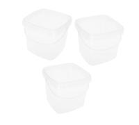 Ipetboom 3pcs Square Plastic Food Storage Buckets with Lid and Handle 2l Reusable Freezer Containers for Home Kitchen Organization