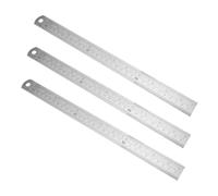 Ipetboom 3Pcs Stainless Steel Measuring Rulers Double-sided Printed Straight Edge for Drawing Engineering Office School Use with Hanging Design