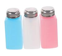 Ipetboom 3pcs Stainless Steel Nail Polish Remover Bottle Set 250ml Press Pump Liquid Dispenser for Nail Care Random Color