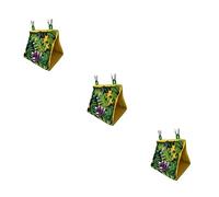 Ipetboom 3pcs Sunshade Parrot Hanging Hammock Green Bird Nest Print for Birds Like Canary and Lark and Comfortable Sleeping Bed for Pets