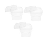 Ipetboom 3PCS Transparent Airtight Square Plastic Buckets with Lids Food Storage Containers Clear Ice Cream Pails Multipurpose Home Use